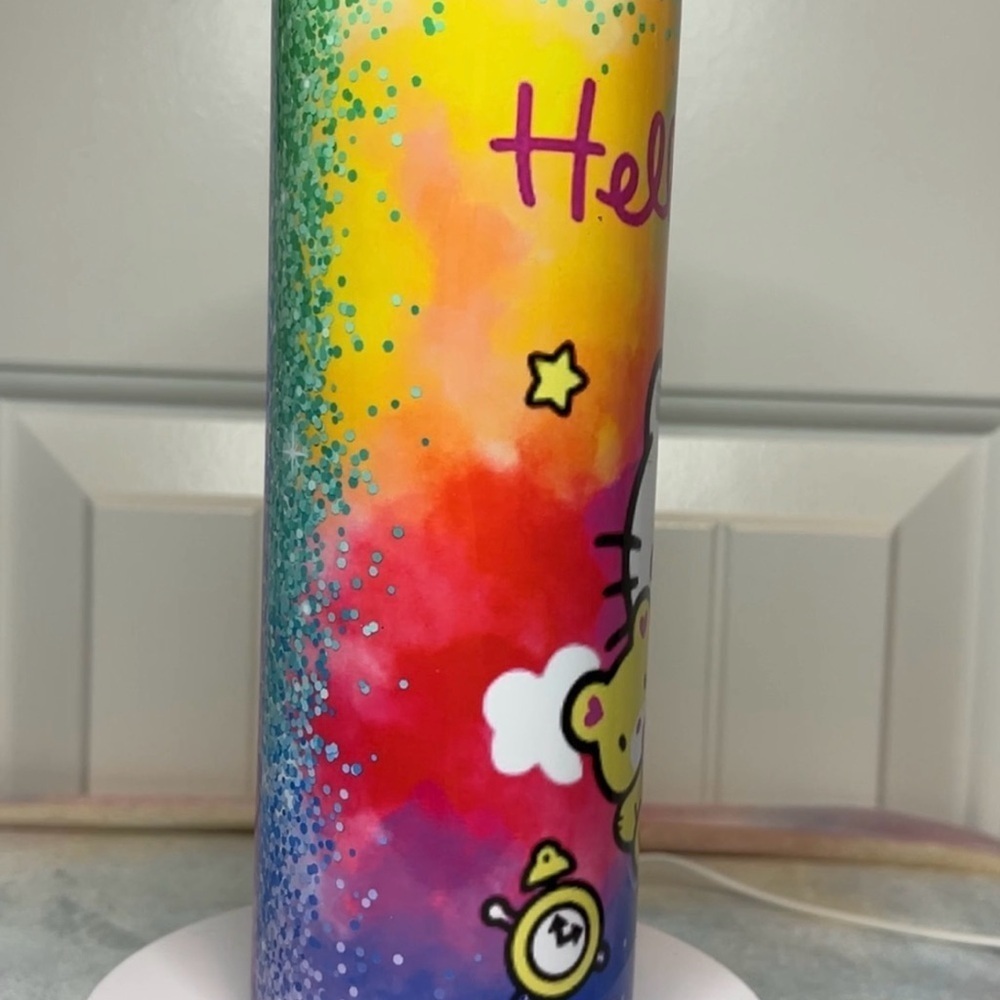 Hello Kitty tie dye glitter 20 oz skinny Tumbler - Picture 4 of 8
